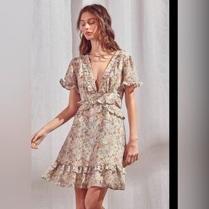 Storia v neck open back dress